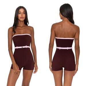 FAE Swim Stevie Playsuit Strapless - Baby Terry Milkshake - Sz L NWT